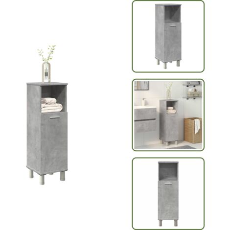 The Living Store Armario de baño madera contrachapada gris 30x30x95 cm - Almacenamiento de baño
