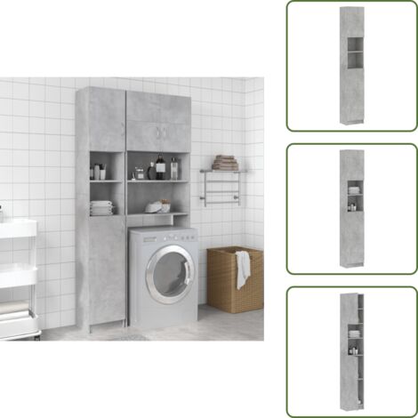 The Living Store Armario de baño madera de ingeniería gris hormigón - Mueble de baño