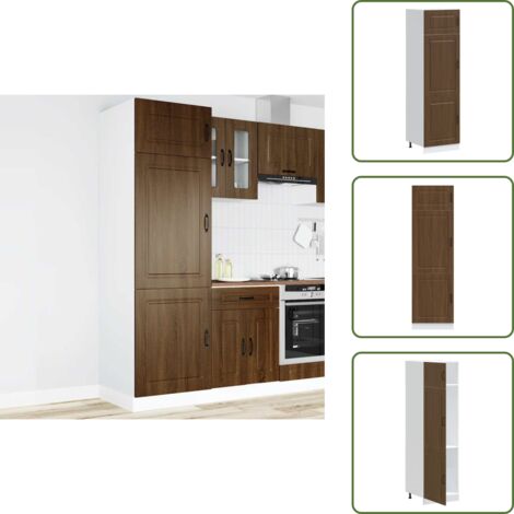 The Living Store Armario de cocina Kalmar madera de ingeniería de roble marrón - Almacenamiento de cocina