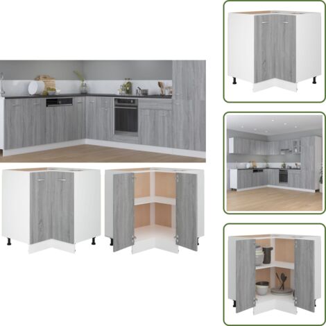 The Living Store Armario de cocina "Lyon" gris Sonoma 75,5x75,5x81,5 cm madera de ingeniería - Cocina organizada