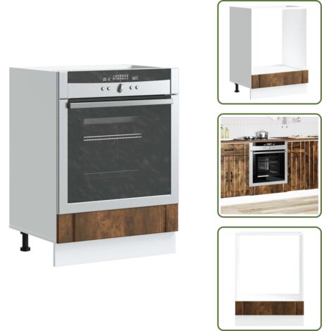 The Living Store Armario de horno Lucca madera contrachapada roble ahumado - Mueble de cocina