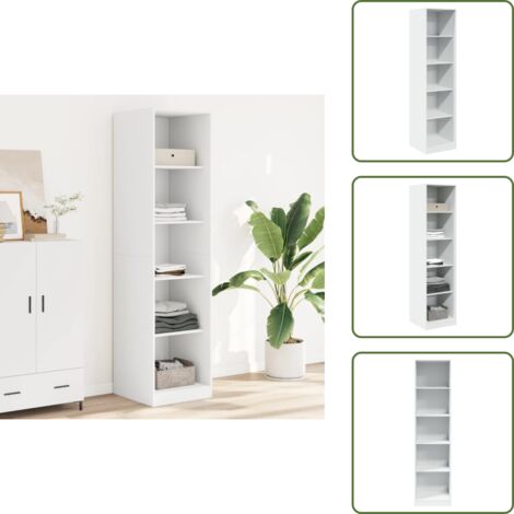 The Living Store Armario de madera contrachapada blanco 50x50x200 cm - Armario de pasillo