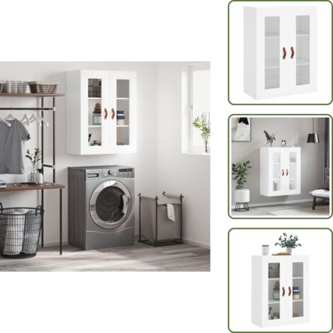 The Living Store Armario de pared blanco 69,5x34x90 cm - Armario blanco