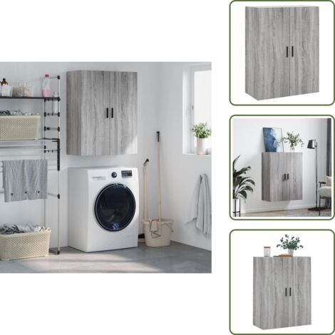 The Living Store Armario de pared gris Sonoma 69,5x34x90 cm - Armario colgante