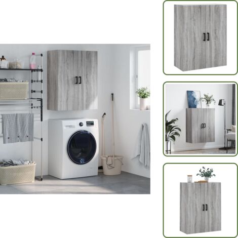 The Living Store Armario de pared gris Sonoma 69,5x34x90 cm - Armario colgante