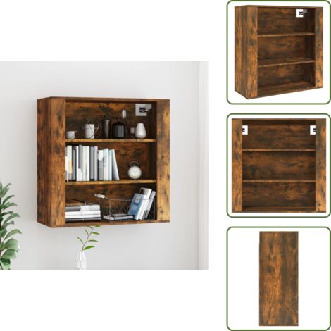The Living Store Armario de pared madera contrachapada roble ahumado 80x33x80 cm - Armario de madera
