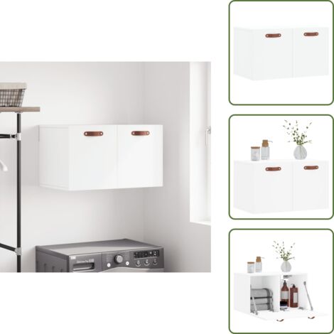 The Living Store Armario de pared madera de ingeniería blanco 60x36,5x35 cm - Armario de madera