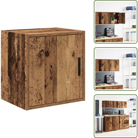 The Living Store Armario de pared para garaje madera ingeniería madera antigua - Almacenamiento de herramientas