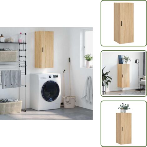 The Living Store Armario de pared roble Sonoma 34,5x34x90 cm - Armario de madera