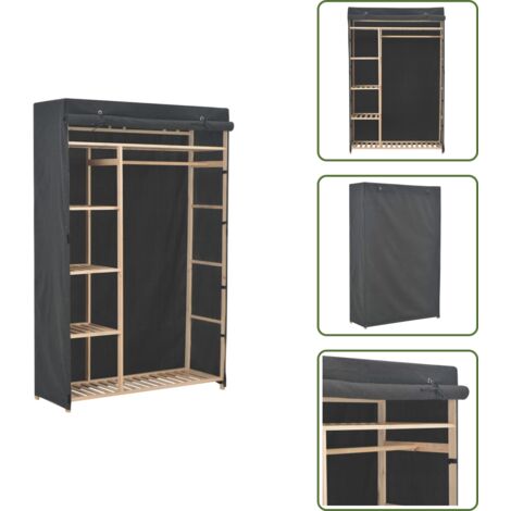 The Living Store Armario de tela gris 110x40x170 cm - Armario gris