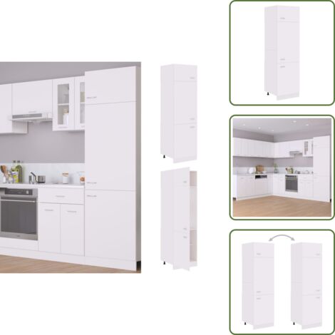 The Living Store Armario frigorífico "Lyon" blanco 60x57x207 cm Madera de ingeniería - Armario de almacenamiento