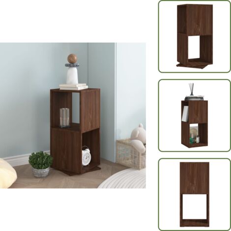The Living Store Armario giratorio aglomerado roble marrón 34,5x34,5x75,5 cm - Armario de almacenamiento