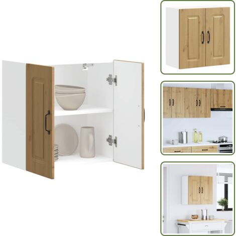 The Living Store Armario pared cocina Kalmar madera ingeniería roble artesanal - Armario pared cocina