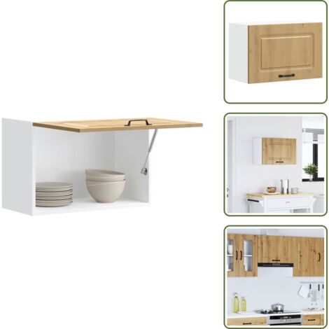 The Living Store Armario pared cocina Kalmar madera ingeniería roble artesanal - Armario pared cocina