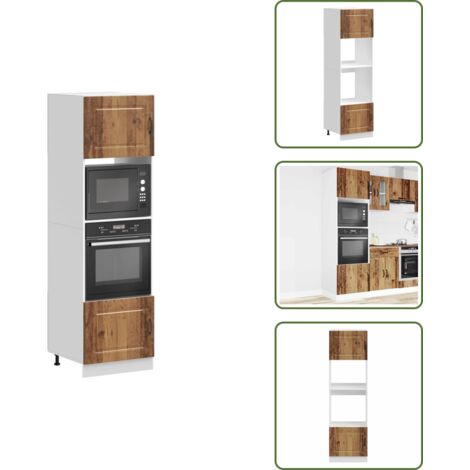 The Living Store Armarios para horno 2 uds "Kalmar" Madera vieja Madera de ingeniería - Armarios de horno
