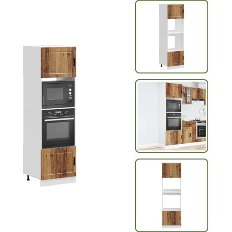 The Living Store Armarios para horno 2 uds Porto madera vieja madera ingeniería - Armarios de horno
