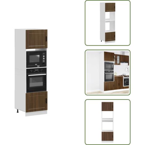 The Living Store Armarios para horno 2 uds Porto roble marrón madera ingeniería - Armarios de horno
