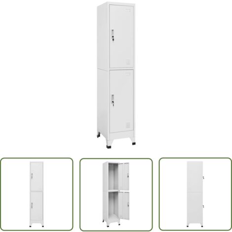 The Living Store Armoire à casier avec 2 compartiments 38x45x180 cm - Meuble De Rangement - Armoire Métallique - Armoire À Casiers - Placard Industriel - Meuble Design