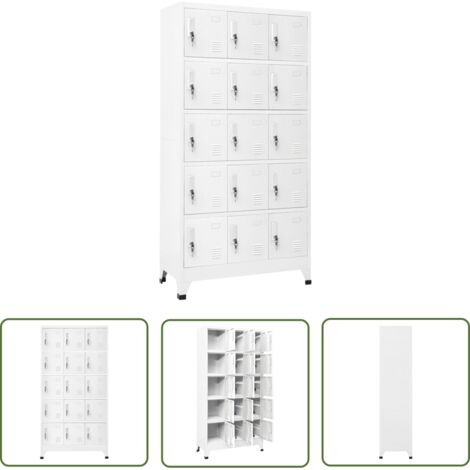 The Living Store Armoire à casiers Gris clair 90x40x180 cm Acier - Armoire À Casiers - Meuble De Rangement - Armoire Métallique - Armoire Scolaire - Armoire De Bureau
