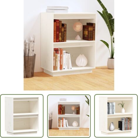 The Living Store Armoire console Blanc 60x34x75 cm Bois de pin solide - Buffet - Meuble TV - Commode - Armoire Console - Rangement Intérieur