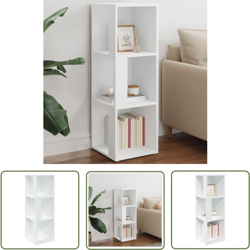 Abcrital - The Living Store Armoire d'angle Blanc 33x33x100 cm Bois d'ingénierie - Meuble D'angle - Armoire D'angle - Rangement Mural - Meuble Blanc