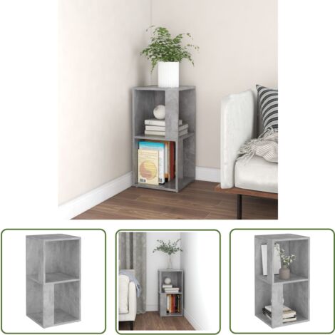 The Living Store Armoire d'angle Gris béton 33x33x67 cm Bois d'ingénierie - Meuble D'angle - Armoire D'angle - Rangement Mural - Étagère Murale - Déco Salon
