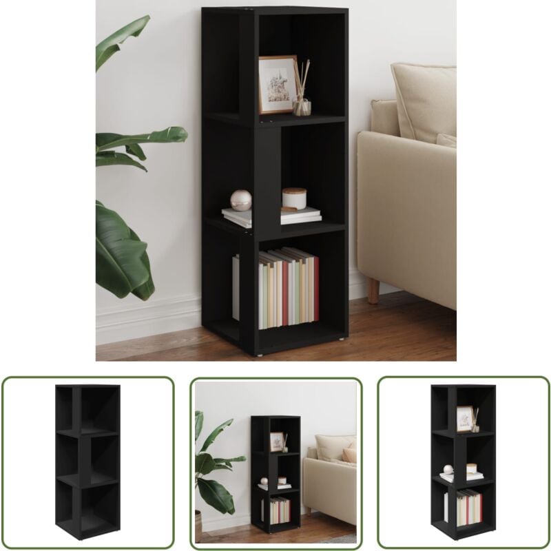 Fuhuida Trading - The Living Store Armoire d'angle Noir 33x33x100 cm Bois d'ingénierie - Meuble D'angle - Armoire D'angle - Rangement Mural - Meuble