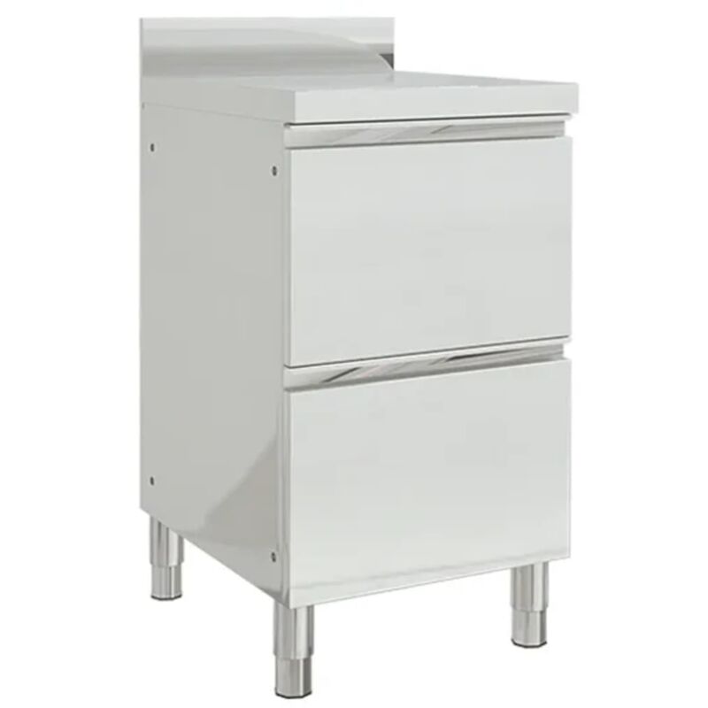 The Living Store - Armoire de cuisine commerciale avec 2 tiroirs Acier inoxydable