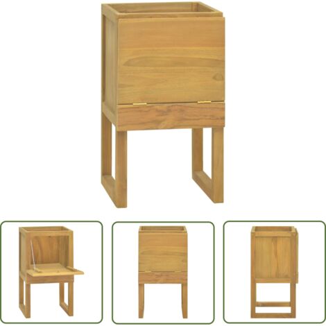 The Living Store Armoire de salle de bain 41x40x75 cm bois de teck solide - Meuble De Salle De Bain - Armoire De Salle De Bain - Rangement Salle De Bain - Bois De Teck - Meuble Design