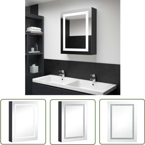 The Living Store Armoire de salle de bain à miroir LED 50x13x70 cm - Meuble De Salle De Bain - Armoire De Salle De Bain - Armoire À Pharmacie - Éclairage Led - Miroir