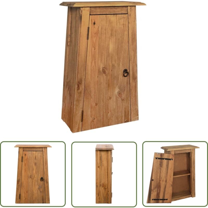 Armoire latérale de salle de bain Pin massif 42x23x70 cm - Armoire De Salle De Bain - Meuble De Salle De Bain - Armoire Murale - Armoire Vintage