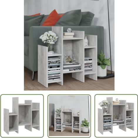 The Living Store Armoire latérale Gris béton 60x26x60 cm Aggloméré - Meuble De Salon - Buffet - Meuble Rangement - Armoire Laterale - Commode