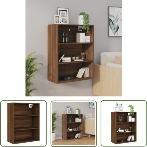 The Living Store Armoire murale suspendue Chêne marron 69,5x32,5x90 cm - Armoire Murale - Buffet Suspendu - Meuble Rangement - Étagère Murale - Décoration Murale