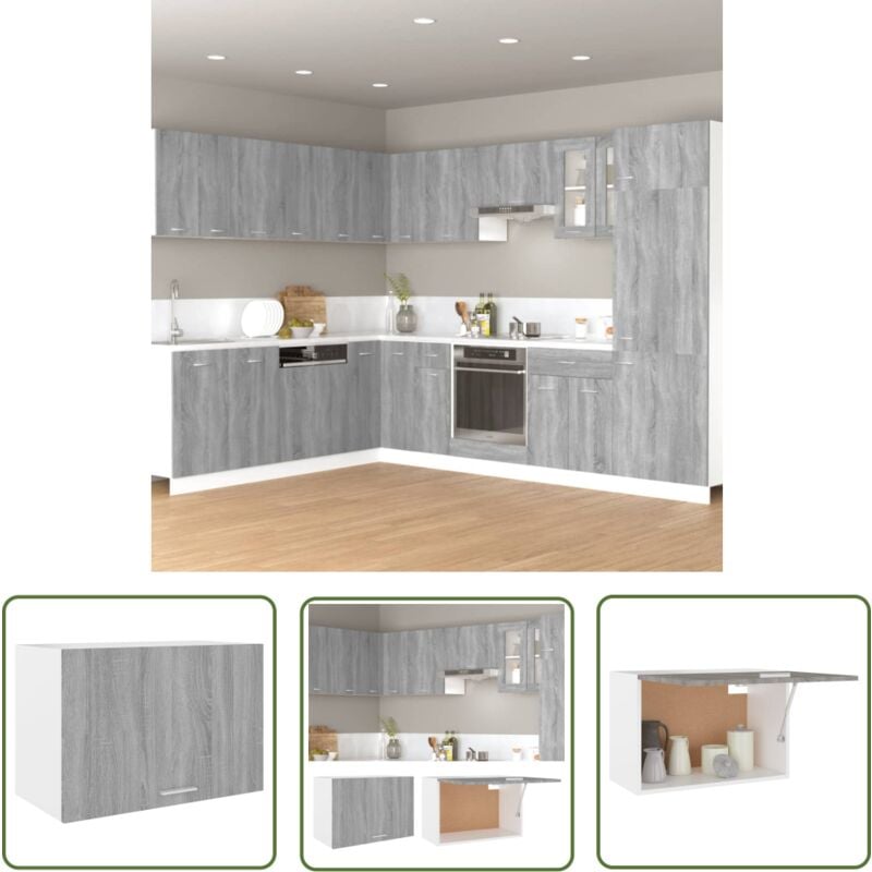 Armoire suspendue Sonoma gris 60x31x40 cm Bois d'ingénierie - Armoire Suspendu - Meuble De Cuisine - Rangement Cuisine - Armoire Grise - Bois