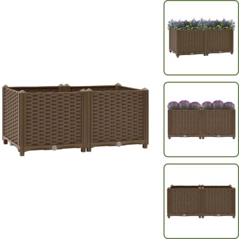 The Living Store Arriate 80x40x38 cm polipropileno - Macetero de jardín