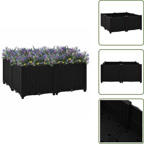 The Living Store Arriate 80x80x38 cm polipropileno - Macetero de jardín