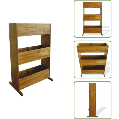 The Living Store Arriate de 3 niveles madera de acacia maciza - Arriate de madera