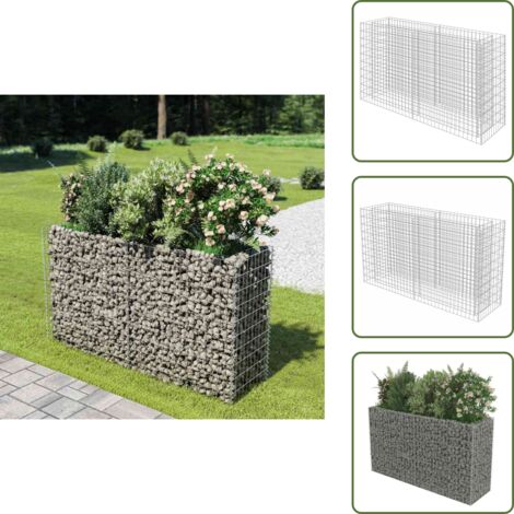 The Living Store Arriate de gaviones de acero 180x50x100 cm - Gaviones de acero