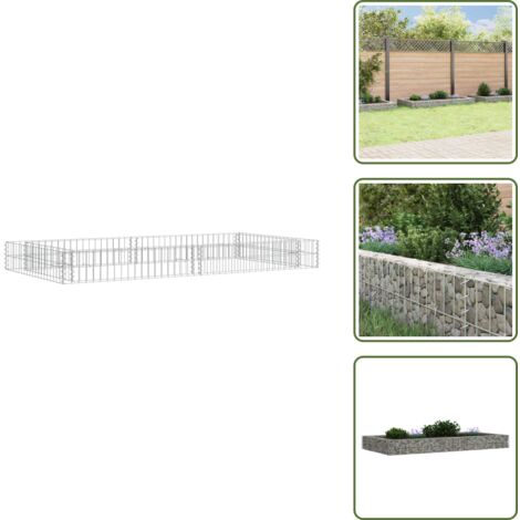 The Living Store Arriate de gaviones de acero 200x100x20 cm - Gaviones de acero