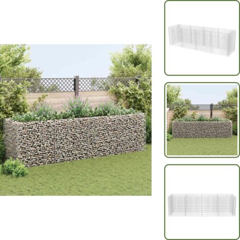 The Living Store Arriate de gaviones de acero 360x90x100 cm - Gaviones de acero