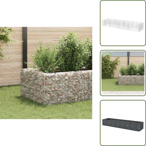 The Living Store Arriate de gaviones de acero 360x90x50 cm - Gaviones de acero