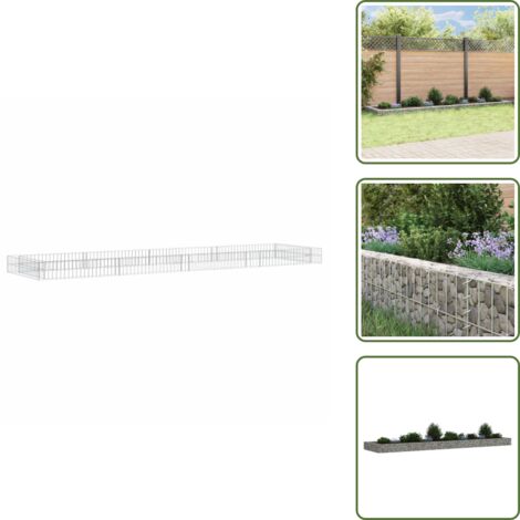 The Living Store Arriate de gaviones de acero 400x100x20 cm - Gaviones para jardín