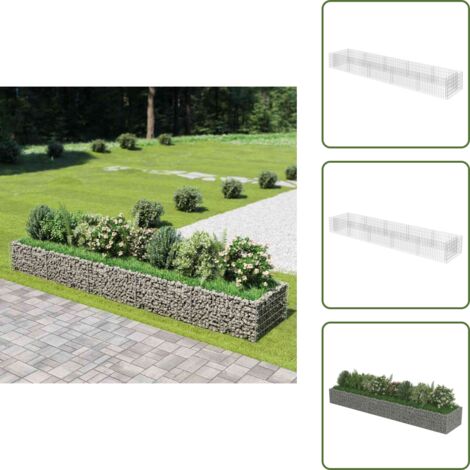 The Living Store Arriate de gaviones de acero 450x90x50 cm - Gaviones de acero