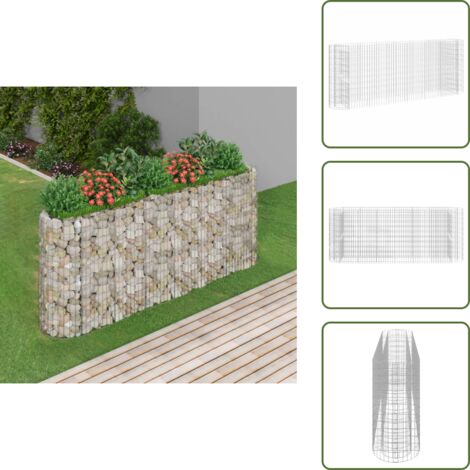 The Living Store Arriate de gaviones de hierro galvanizado 260x50x100 cm - Jardín