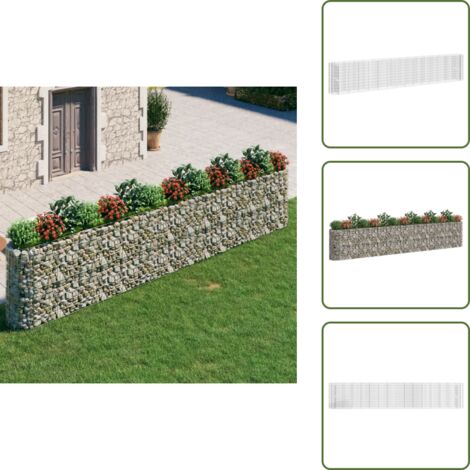 The Living Store Arriate de gaviones de hierro galvanizado 540x50x100 cm - Jardín