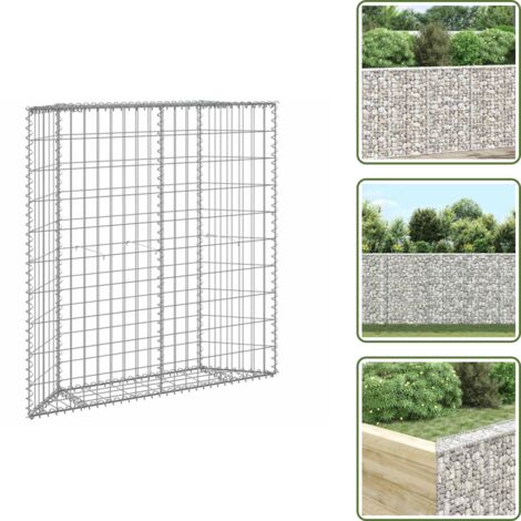 The Living Store Arriate de gaviones de trapecio acero galvanizado 100x20x100 cm - Gaviones para jardín