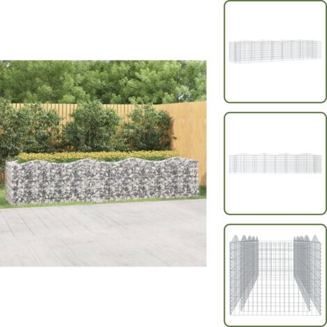 The Living Store Arriate de gaviones forma arco hierro galvanizado 400x100x100cm - Jardinería