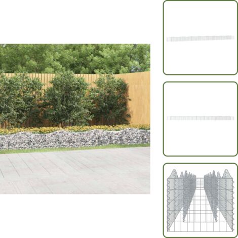 The Living Store Arriate de gaviones forma arco hierro galvanizado 800x50x50 cm - Gaviones en forma de arco