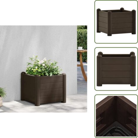 The Living Store Arriate de jardín PP mocha 43x43x35 cm - Jardinera de tierra