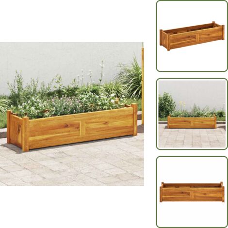 The Living Store Arriate de madera de acacia 100x30x25 cm - Jardinera